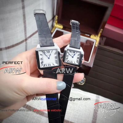Perfect Replica Cartier Santos Extra Thin SS Lovers Watch